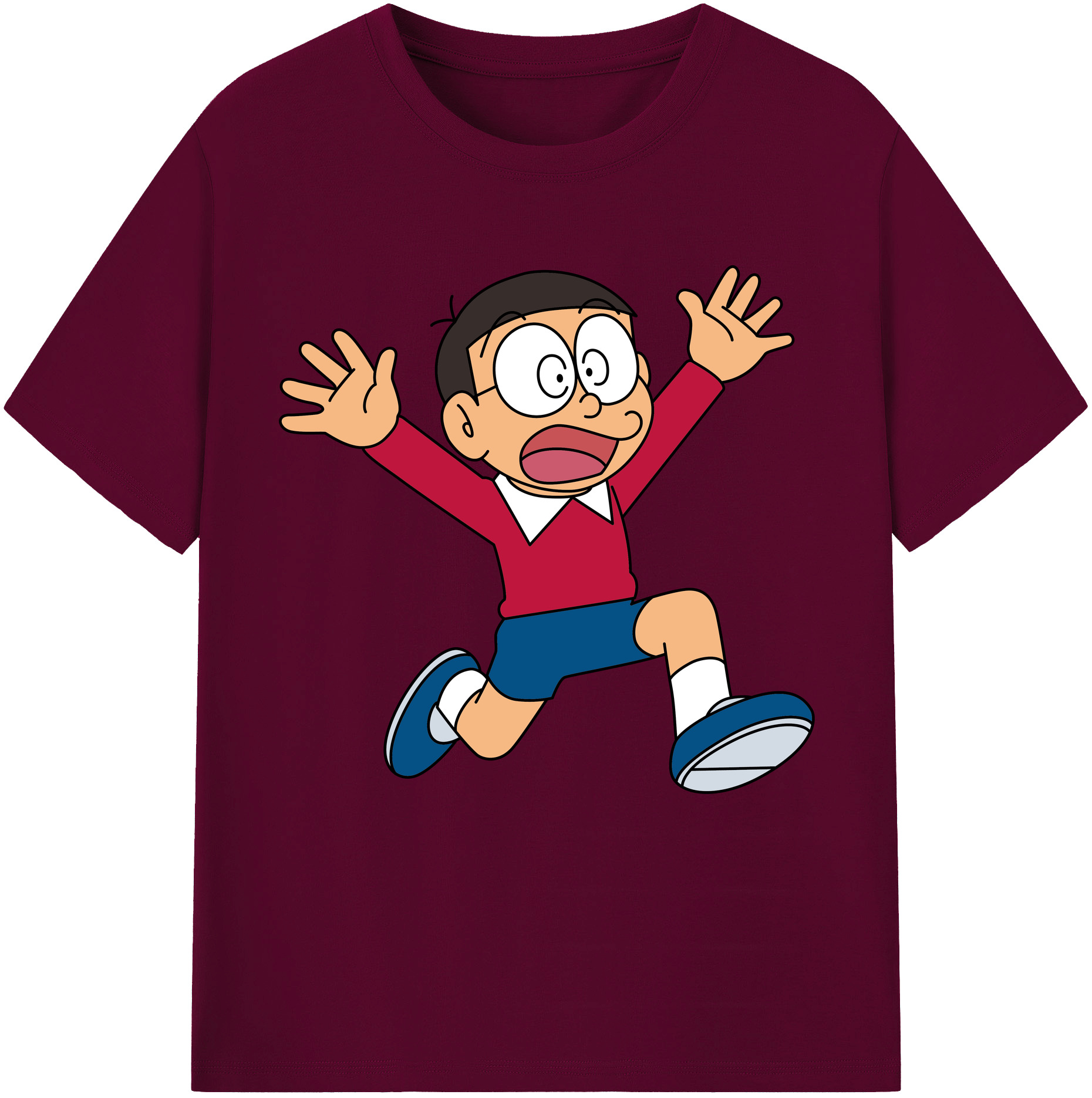 （画像用） ドラえもん 野比 のび太 Doraemon Nobita Nobi レディースカジュアルプリントTシャツ（綿100％）
